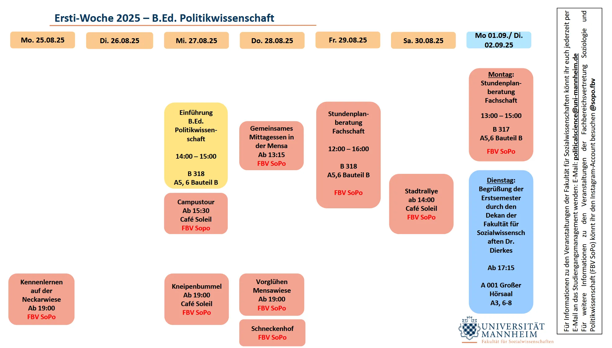 Zeitplan PoWi Lehramt